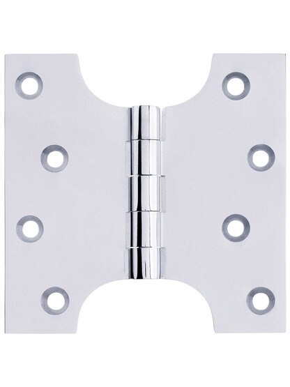 4 inch x 4 inch Premium Brass Parliament Door Hinge in Polished Chrome.
